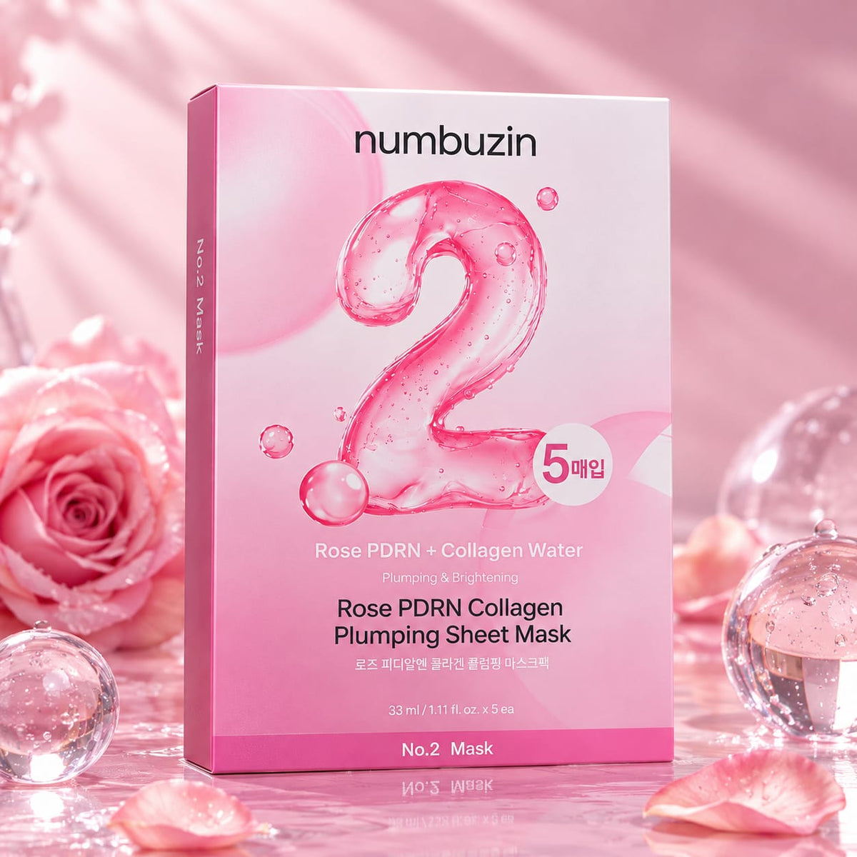 Numbuzin - No.2 Rose PDRN Collagen Plumping Sheet Mask